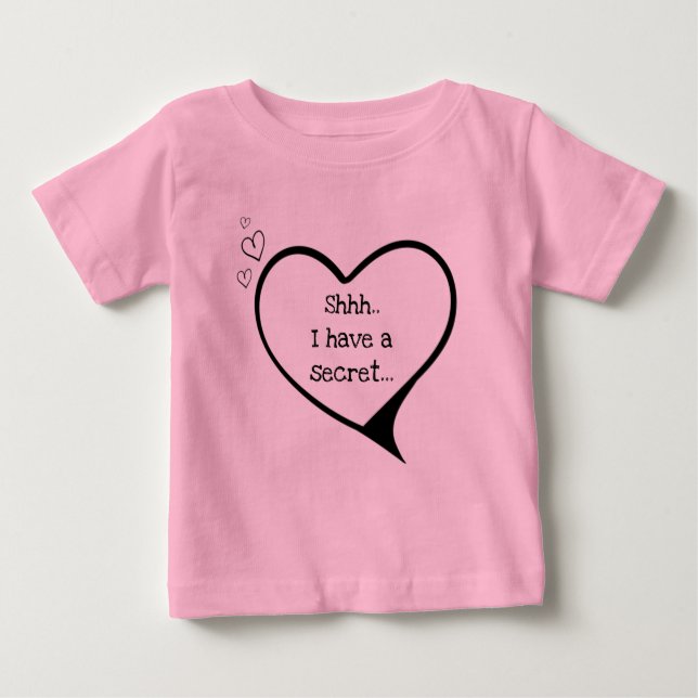 T-shirt Pour Bébé shhh j'ai un secret, grande soeur personnalisable (Devant)