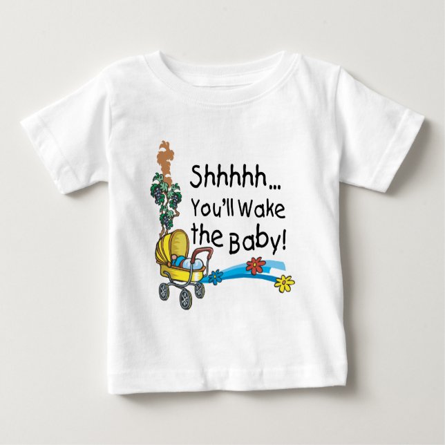 T-shirt Pour Bébé Shhh Wake the Baby (Devant)