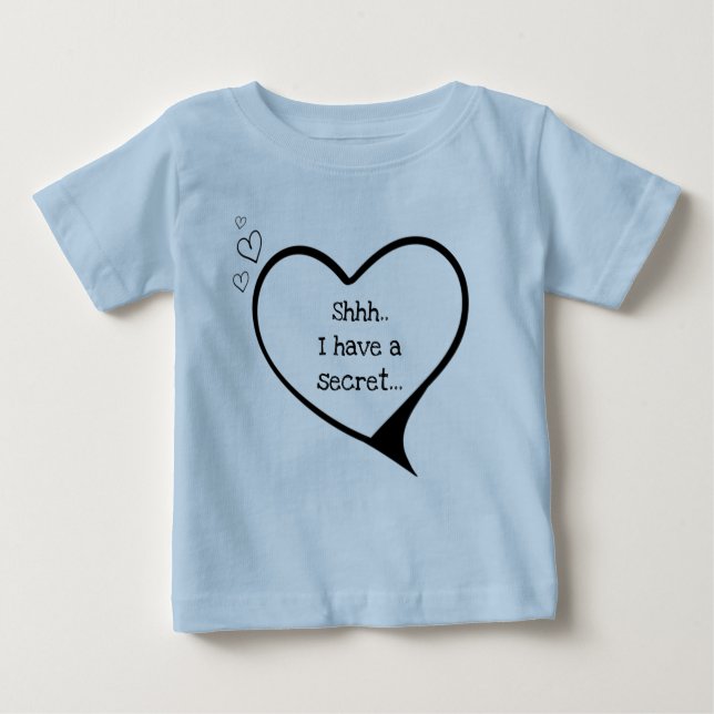 T-shirt Pour Bébé shhhh j'ai un secret, grand frère personnalisable (Devant)