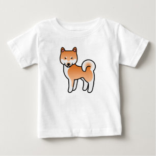 T-shirt Pour Bébé Shiba Inu de dessin animé rouge