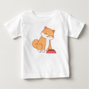 T-shirt Pour Bébé shiba inu mangeur dessin animé