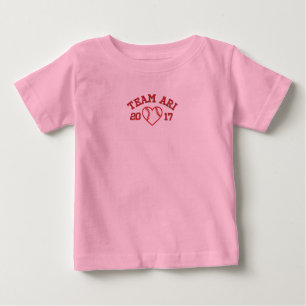 T-shirt Pour Bébé Shir de ruche de coeur de base-ball d'enfant en