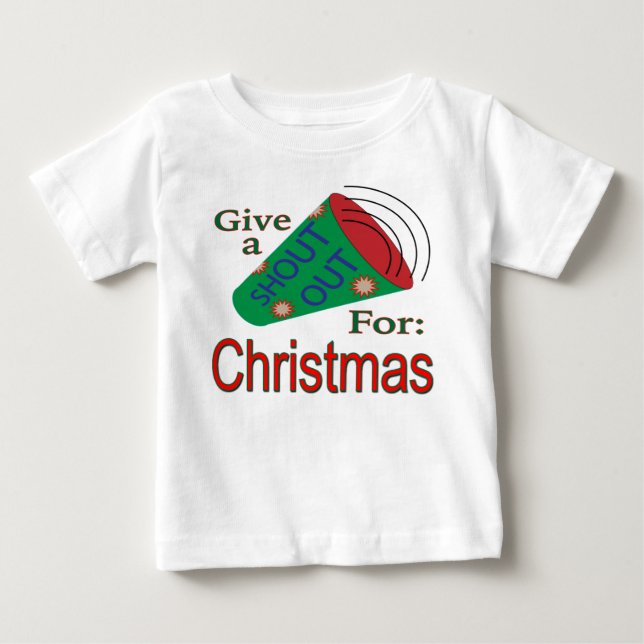 T-shirt Pour Bébé Shout Out pour Noël (Devant)