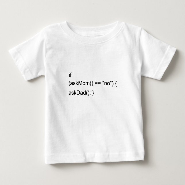 T-shirt Pour Bébé si AskMom égale l'aucun, AskDad (Devant)