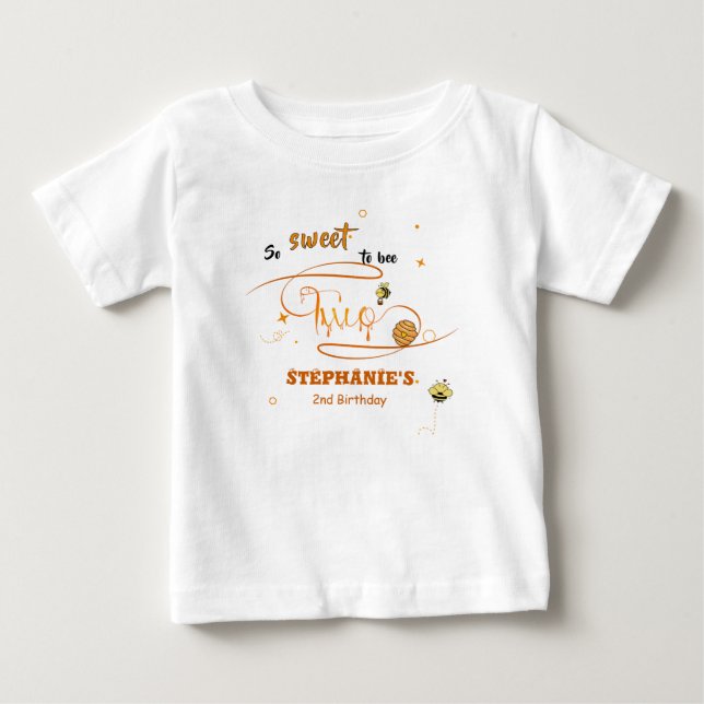 T-shirt Pour Bébé Si Mignon Pour Être Deux Jolies Abeilles 2ème Anni (Devant)