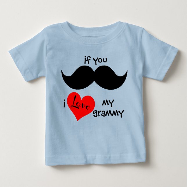 T-shirt Pour Bébé si vous MUSTACHE, j'AIME ma grammaire (Devant)