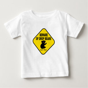 T-shirt Pour Bébé Signe australien drôle. Prenez garde des ours de