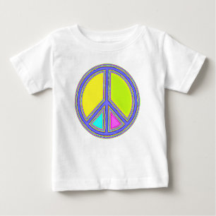 T-shirt Pour Bébé Signe de PAIX avec des couleurs remplies 1