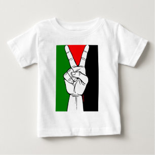 T-SHIRT POUR BÉBÉ SIGNE DE PAIX DE DRAPEAU DE LA PALESTINE