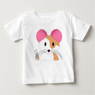 T-shirt Pour Bébé Signe de paix de hamster