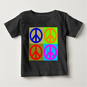 T-shirt Pour Bébé Signe de paix Pop Art quatre couleurs