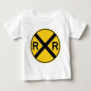 T-shirt Pour Bébé Signe de route de croisement de chemin de fer