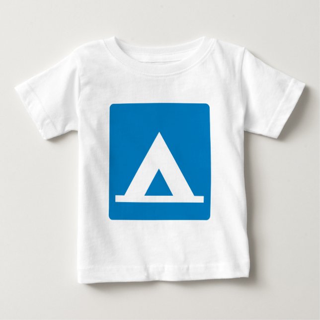 T-shirt Pour Bébé Signe de route de terrain de camping (Devant)