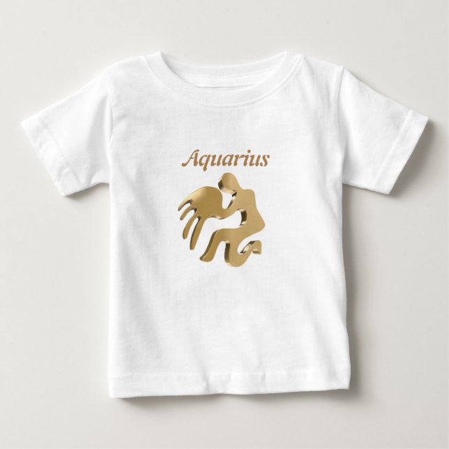 T-shirt Pour Bébé Signe d'or de Verseau (Devant)