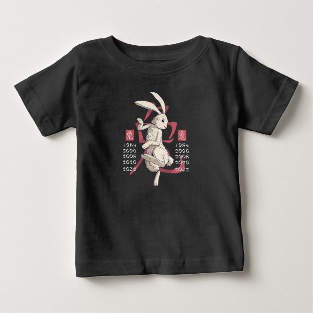T-shirt Pour Bébé Signe du zodiaque lapin (Devant)
