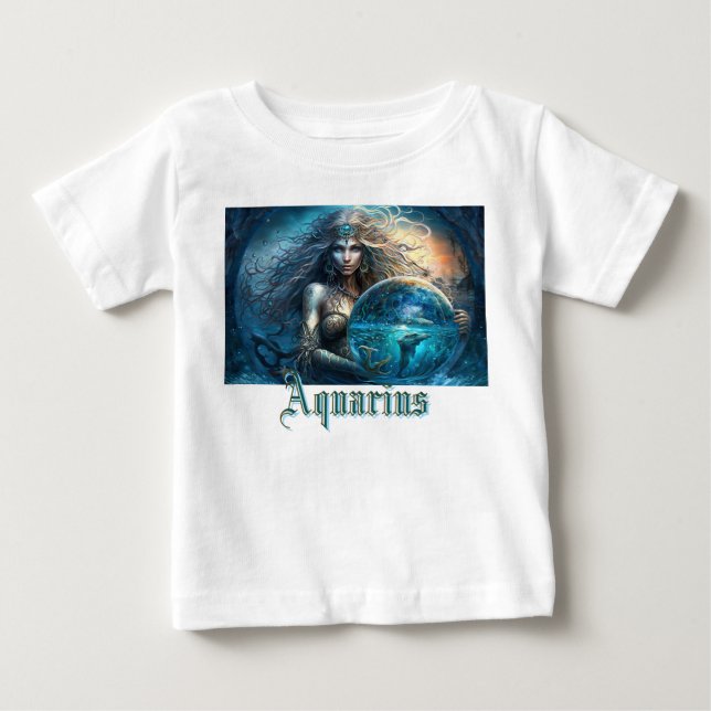 T-shirt Pour Bébé Signe du zodiaque Verseau (Devant)