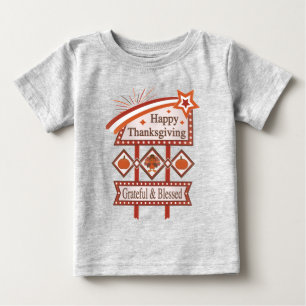 T-shirt Pour Bébé Signe rétro gracieux et béni du bon thanksgiving