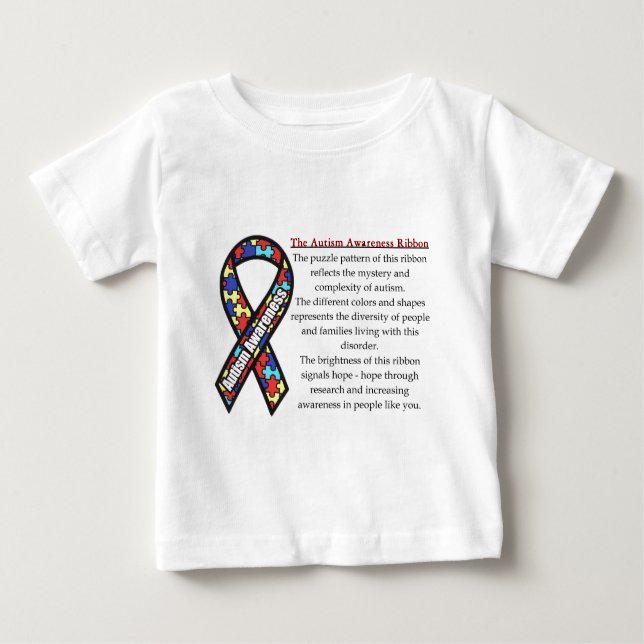T-shirt Pour Bébé Signification de ruban d'autisme (Devant)