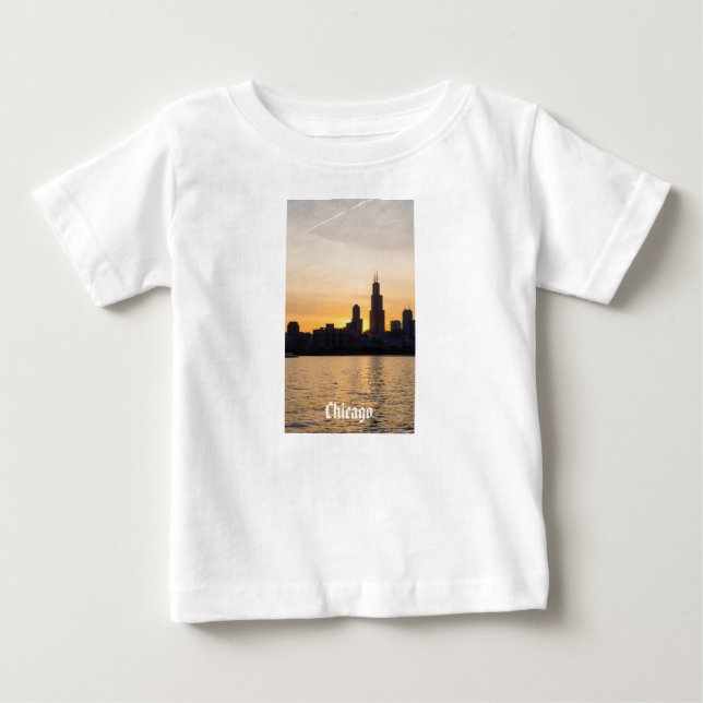 T-shirt Pour Bébé Silhouette couché de soleil Willis (Devant)