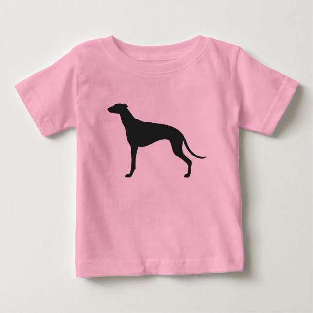 T-shirt Pour Bébé Silhouette de Lévrier (Devant)