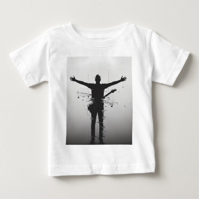 T-shirt Pour Bébé Silhouette de musicien (Devant)