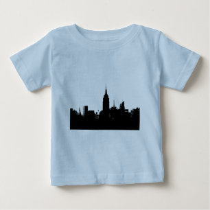 T-shirt Pour Bébé Silhouette de New York noir blanc