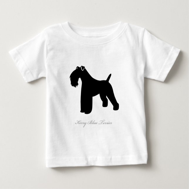 T-shirt Pour Bébé Silhouette de Terrier de bleu de Kerry (Devant)