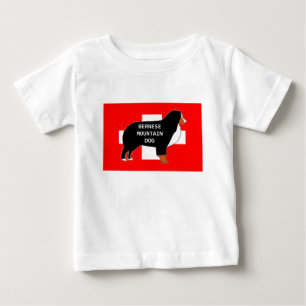 T-shirt Pour Bébé silhouette du nom du chien de montagne bernois sur