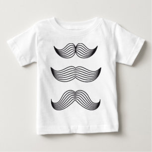 T-shirt Pour Bébé Silhouettes de moustache, dessin de schéma