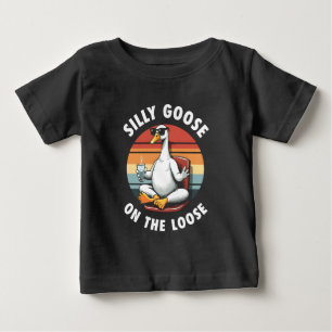 T-shirt Pour Bébé Silly Goose sur Loose Meditation Yoga Retro