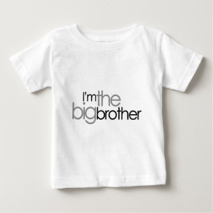 T-shirt Pour Bébé Simple Texte noir et gris Big Brother