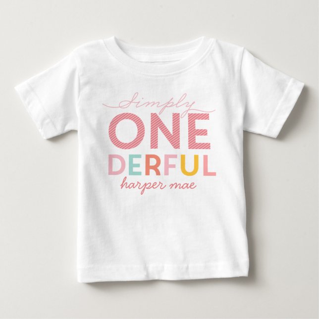 T-SHIRT POUR BÉBÉ SIMPLY ONEDERFUL WONDERFUL (Devant)