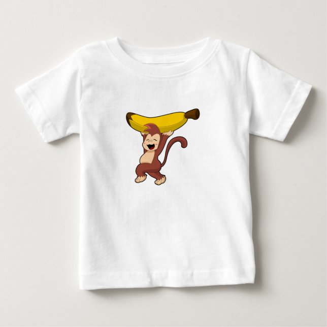 T-shirt Pour Bébé Singe à la banane (Devant)