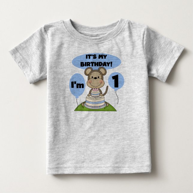 T-shirt Pour Bébé Singe Anniversaire Garçon 1er (Devant)