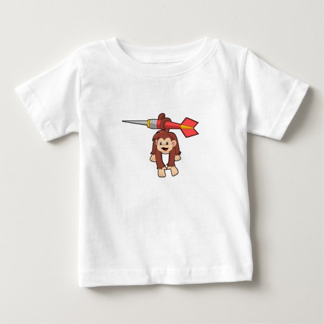 T-shirt Pour Bébé Singe aux fléchettes avec Dart (Devant)