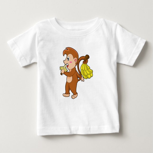 T-shirt Pour Bébé Singe avec bananes (Devant)