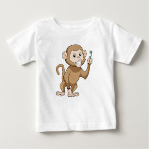 T-shirt Pour Bébé Singe avec brosse à dents