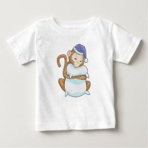 T-shirt Pour Bébé Singe avec Coussin et tête de lit
