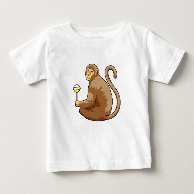 T-shirt Pour Bébé Singe avec Lollipop (Devant)