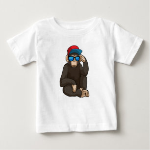 T-shirt Pour Bébé Singe avec lunettes de soleil