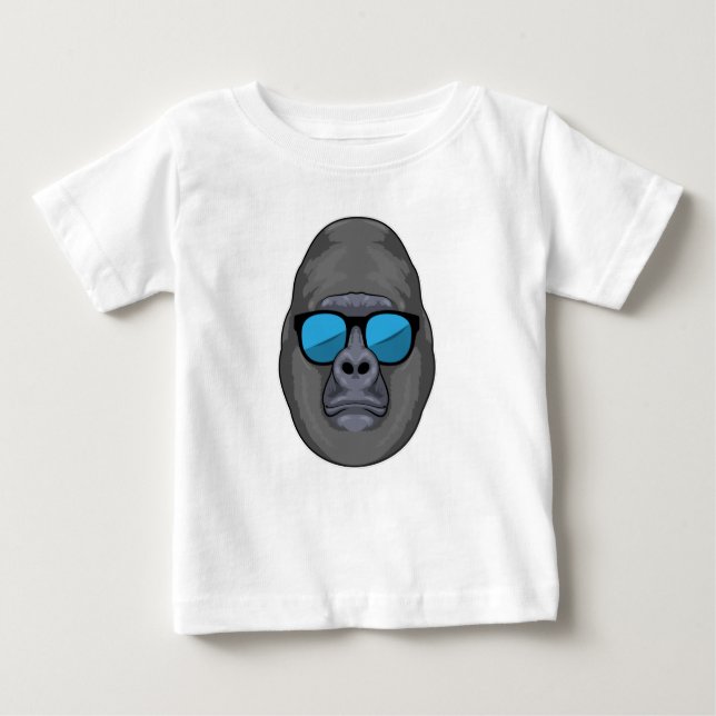 T-shirt Pour Bébé Singe avec lunettes de soleil (Devant)