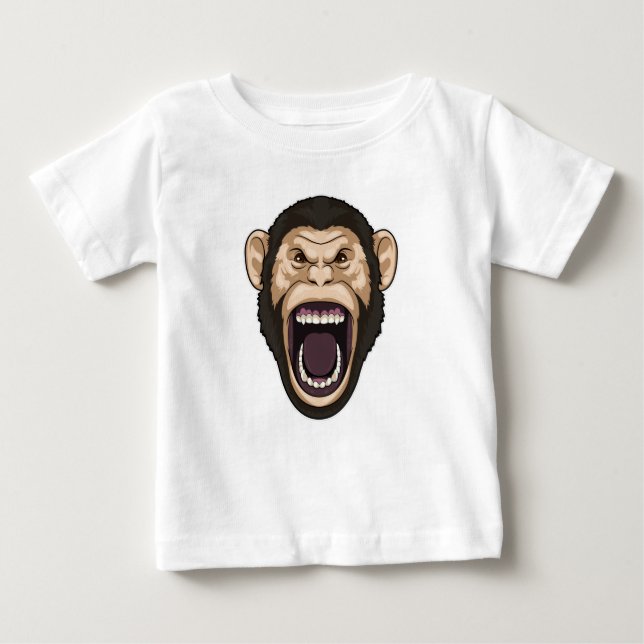 T-shirt Pour Bébé Singe avec poils noirs (Devant)