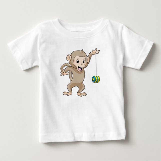 T-shirt Pour Bébé Singe avec Yo-yo (Devant)