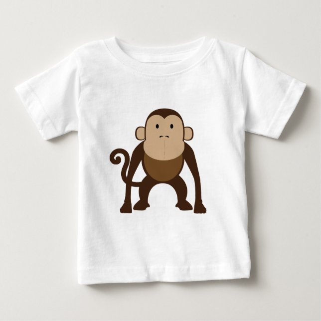 T-shirt Pour Bébé Singe Brown mignon (Devant)
