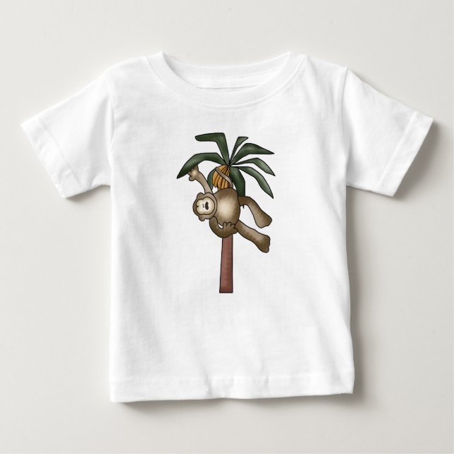 T-shirt Pour Bébé Singe dans le bananier (Devant)