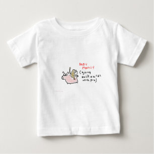 T-shirt Pour Bébé Singe de bébé (montant vers l'arrière sur un porc)