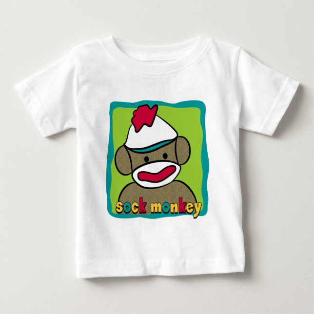T-shirt Pour Bébé Singe de chaussette (Devant)