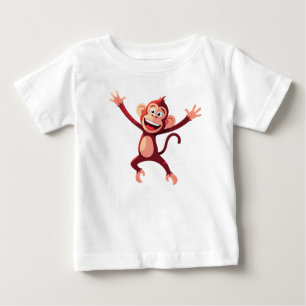 T-shirt Pour Bébé Singe de dessin animé joyeux qui saute