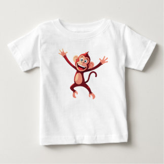 T-shirt Pour Bébé Singe de dessin animé joyeux qui saute
