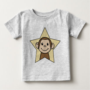 T-shirt Pour Bébé Singe de dessin animé mignon avec un sourire en ét